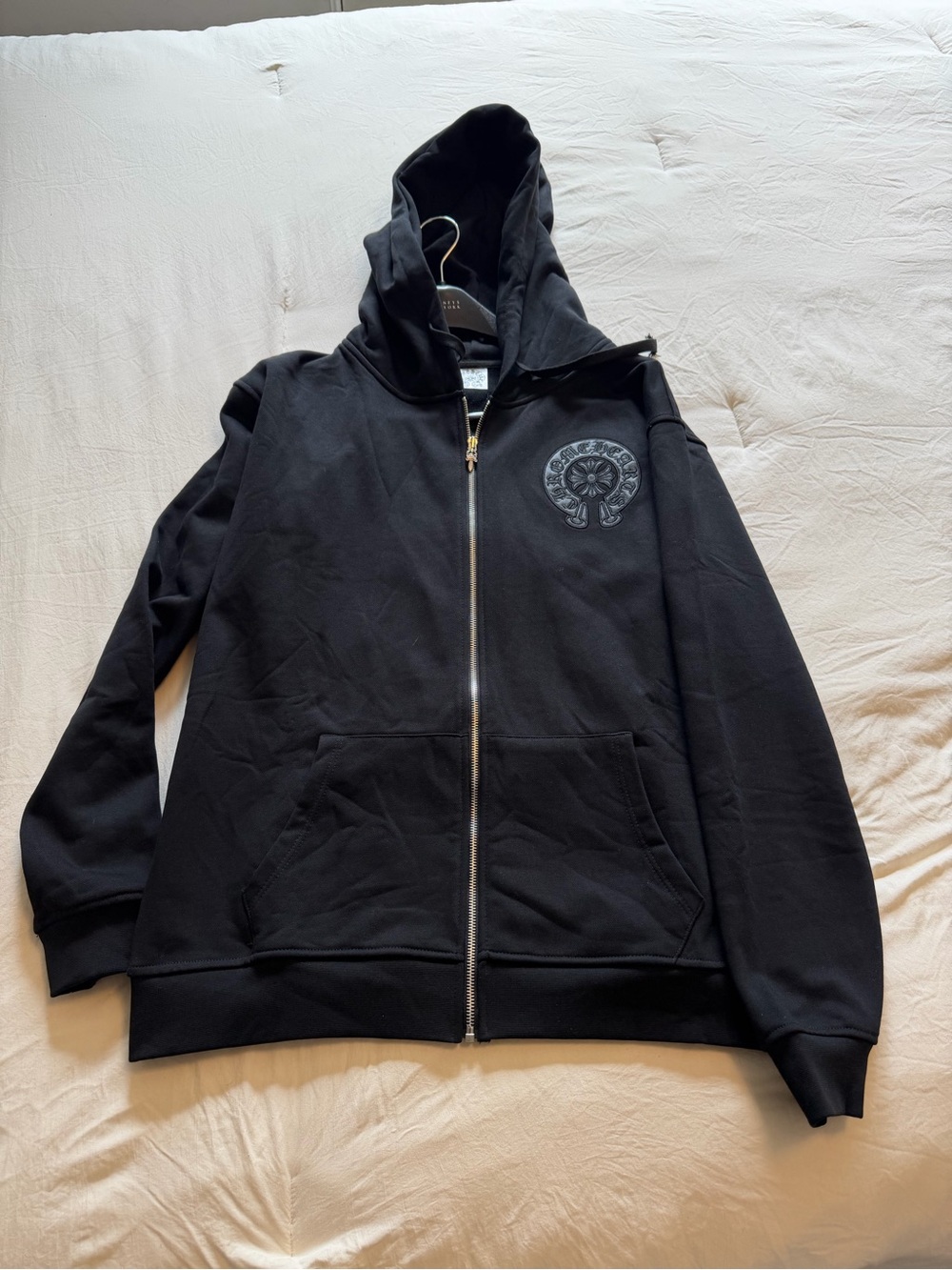 Chrome Hearts Black Zip-Up Hoodie Jacket - size Medium